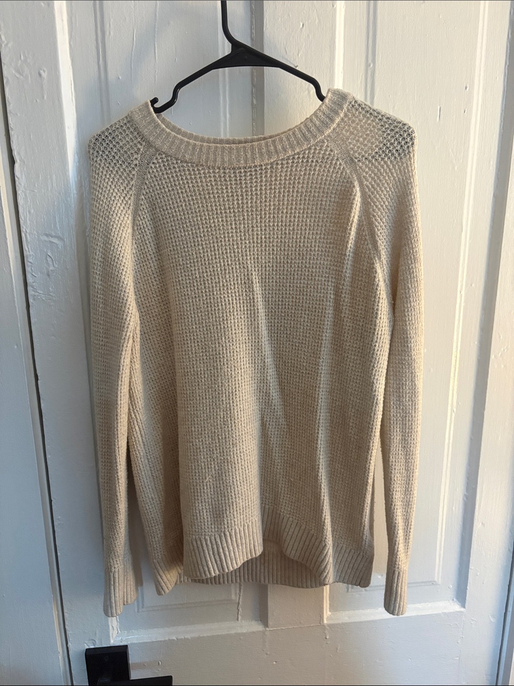 Old Navy Cream Waffle-Knit Crewneck Sweater